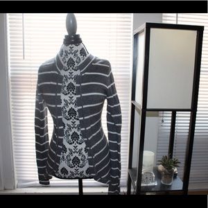 NWT Grey and White F21 Striped Cardigan